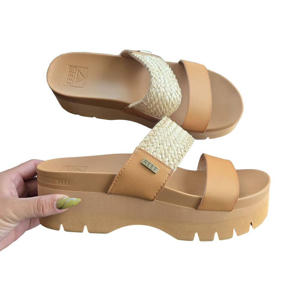 Reef Cushion Vista Higher Platform Slide Sandal Size: 8